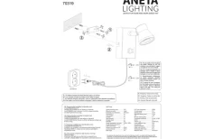 Läslampor-Aneta Pluto Vägglampa LED 5W 3000K Vit