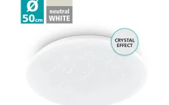 Plafonder < Eglo Pogliola Plafond 50cm LED 4000K 32,4W Kristall Vit
