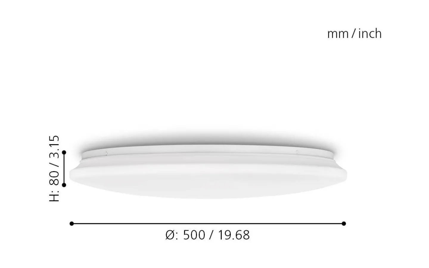 Plafonder < Eglo Pogliola Plafond 50cm LED 4000K 32,4W Vit