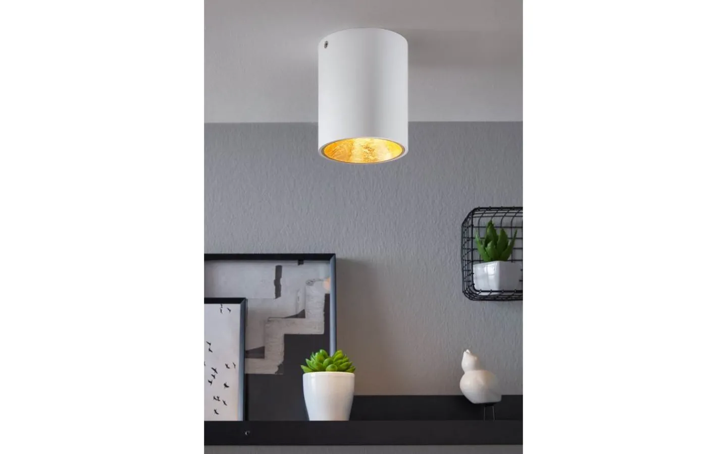Plafonder < Eglo Polasso Takspotlight Ø10cm LED 3000K 3,3W Vit/Guld