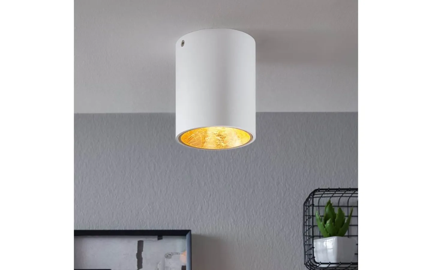 Plafonder < Eglo Polasso Takspotlight Ø10cm LED 3000K 3,3W Vit/Guld