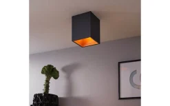 Plafonder < Eglo Polasso Takspotlight 10x10cm LED 3000K 3,3W Svart/Koppar
