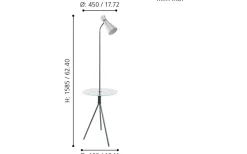 Golvläslampor-Eglo Policara Golvlampa 159cm Nickel/Vit