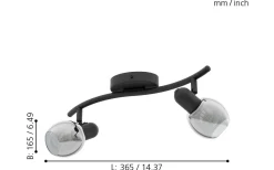 Avlånga Takspotlights|Takspot Med 2 Lampor-Eglo Pollica Takspotlight 37cm Svart