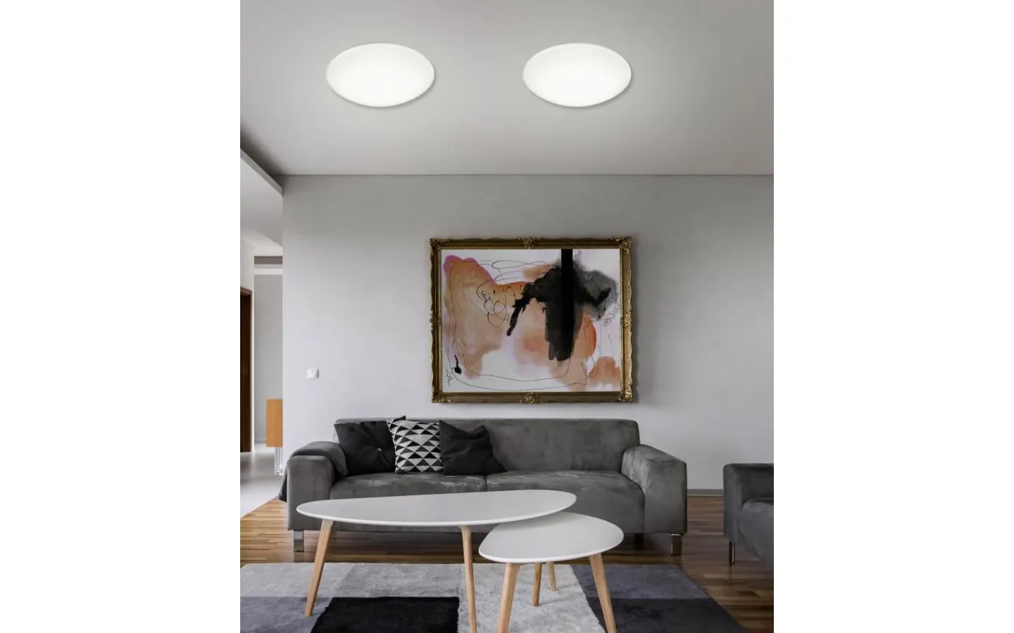 Badrumslampor Tak-Reality Pollux Plafond LED 27cm vit rörelsesensor + skymningssensor IP44