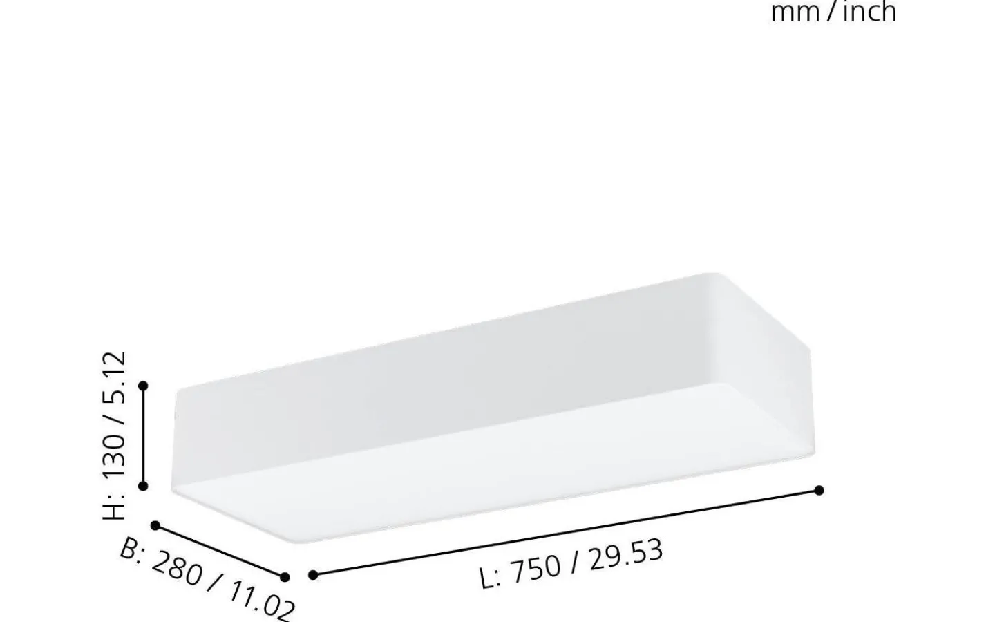 Plafonder < Eglo Posaderra Plafond 75cm Vit