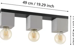 Plafonder < Eglo Prestwick Plafond 49cm Svart/Grå