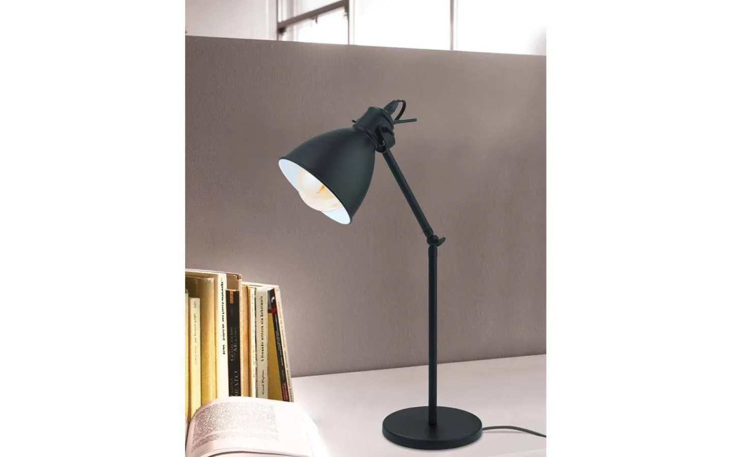 Skrivbordslampor-Eglo Priddy Skrivbordslampa 43cm Svart