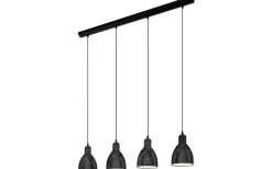 Avlånga Taklampor < Eglo Priddy Taklampa 98cm 4L Svart