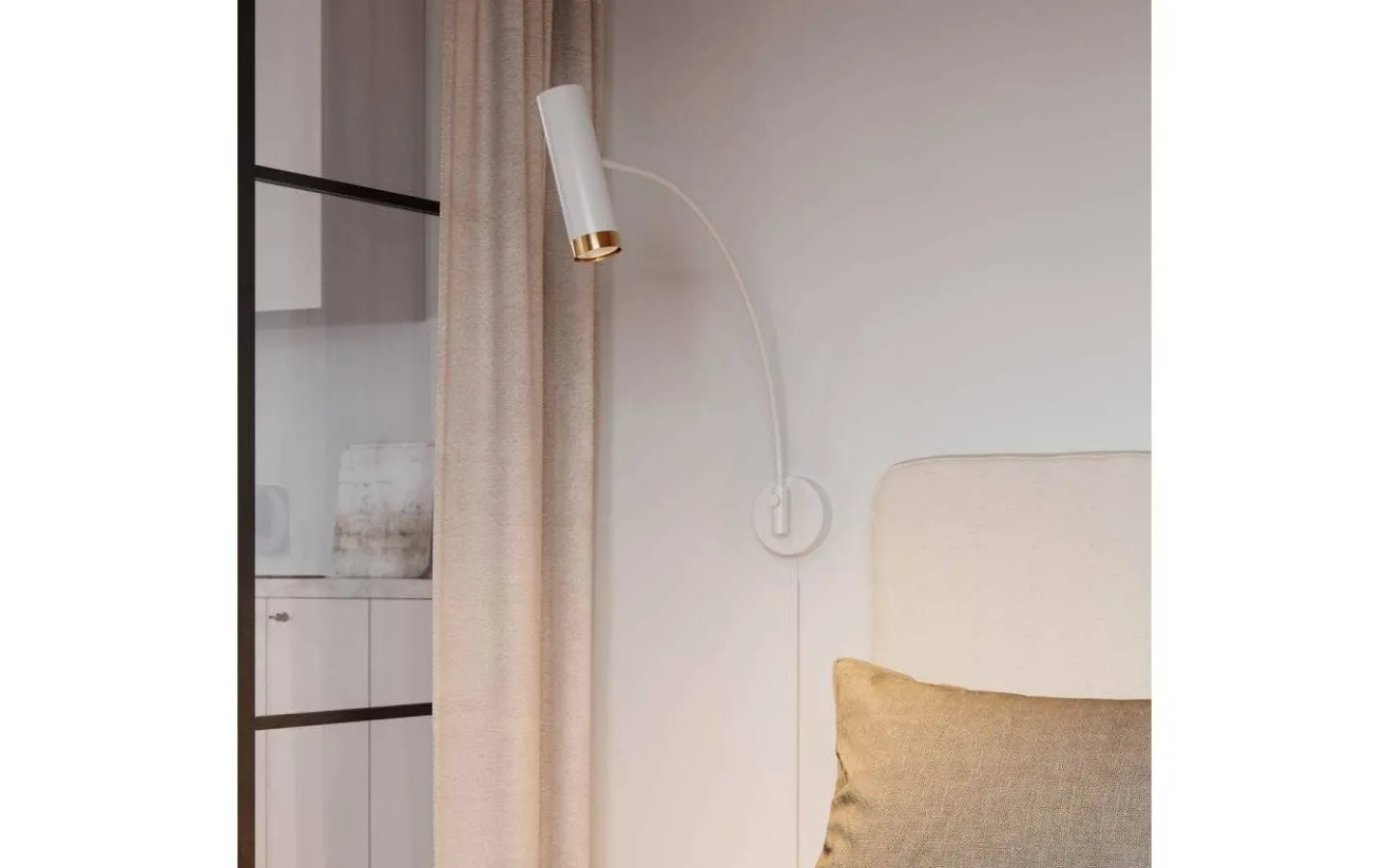 Sovrum|Läslampor < By Rydens Puls XL Vägglampa Vit/Guld