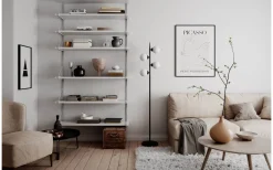 Golvlampor-By Rydens Punto Golvlampa 160cm Svart/Opal