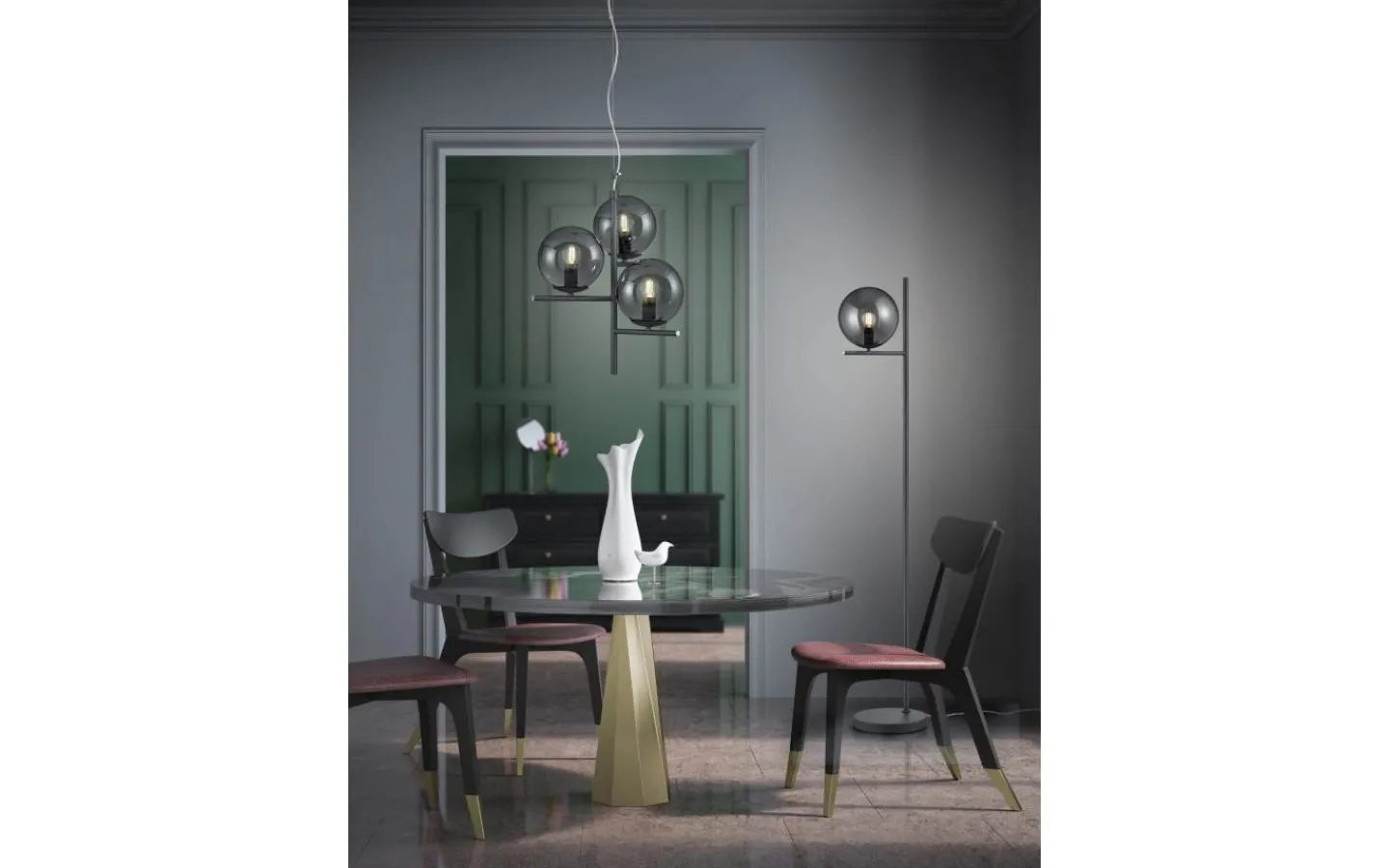 Golvlampor < Trio Lighting Pure Golvlampa E14 antracit