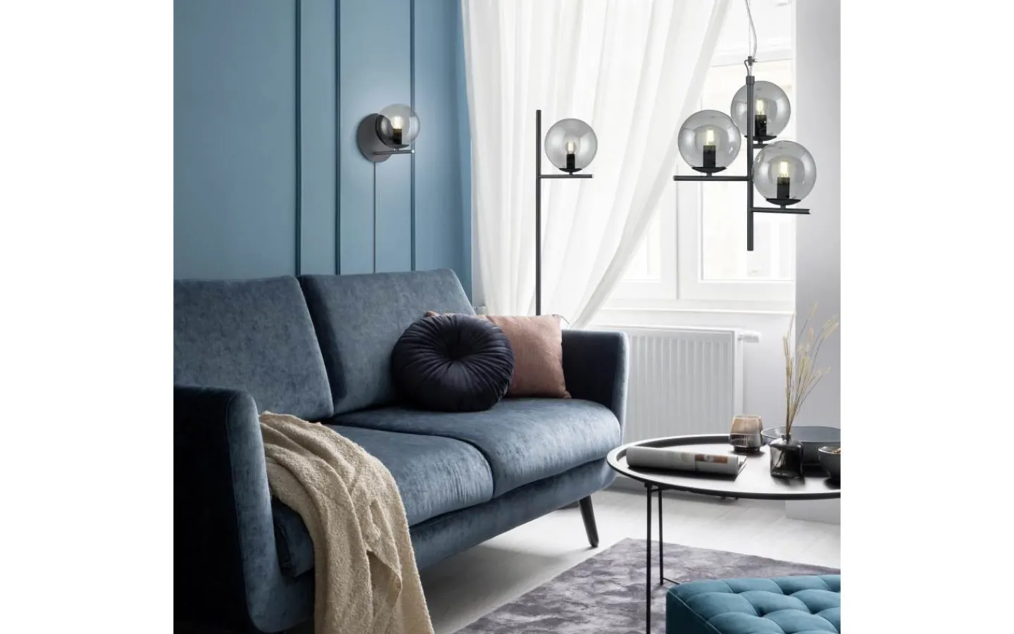 Lampetter-Trio Lighting Pure Vägglampa E14 antracit
