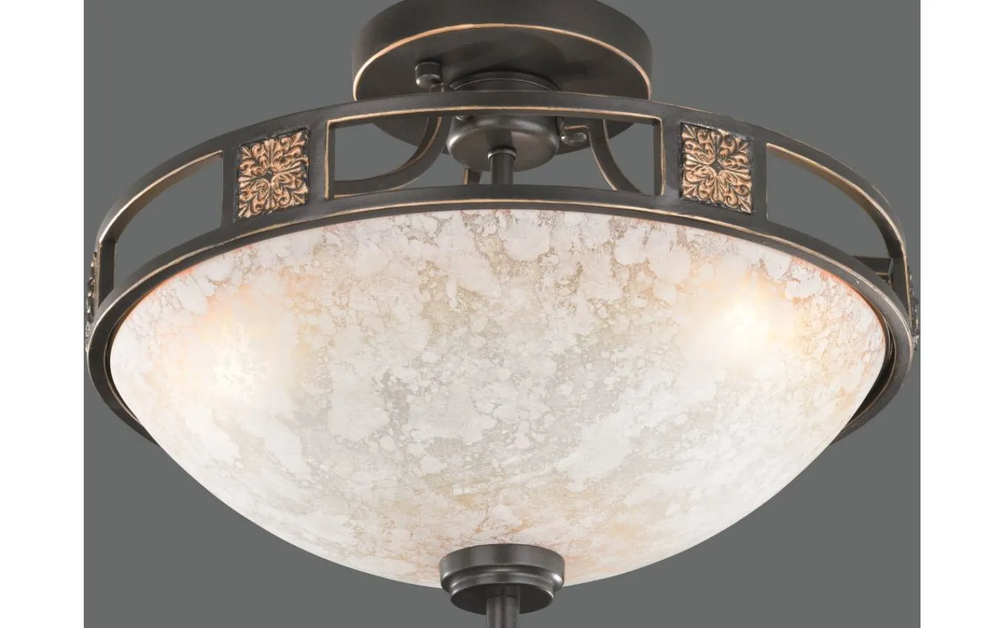 Plafonder-Trio Lighting Quinta Plafond 3xE27 rustik