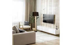 Golvlampor-Trio Lighting Rahul Golvlampa LED + E27 trä/svart