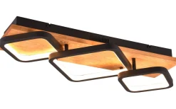 Plafonder < Trio Lighting Rama Plafond LED 3-delad mattsvart/trä