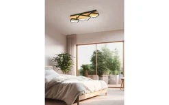Plafonder < Trio Lighting Rama Plafond LED 3-delad mattsvart/trä