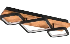 Plafonder < Trio Lighting Rama Plafond LED 3-delad mattsvart/trä