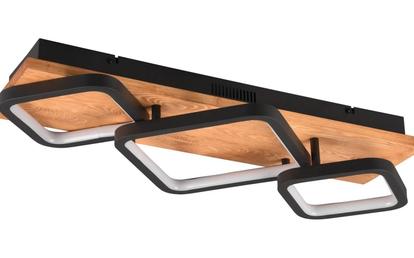 Plafonder < Trio Lighting Rama Plafond LED 3-delad mattsvart/trä