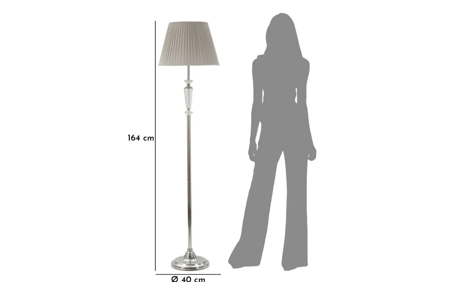 Golvlampor-Mauro Ferretti Rapido Golvlampa 164cm Silver