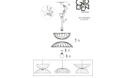 Vardagsrum|Sovrum-Globen Lighting Ray Taklampa Mässing 45cm