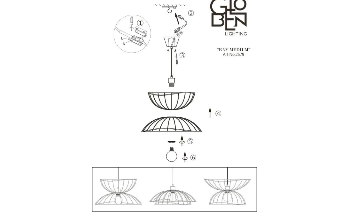 Vardagsrum|Sovrum-Globen Lighting Ray Taklampa Mässing 45cm