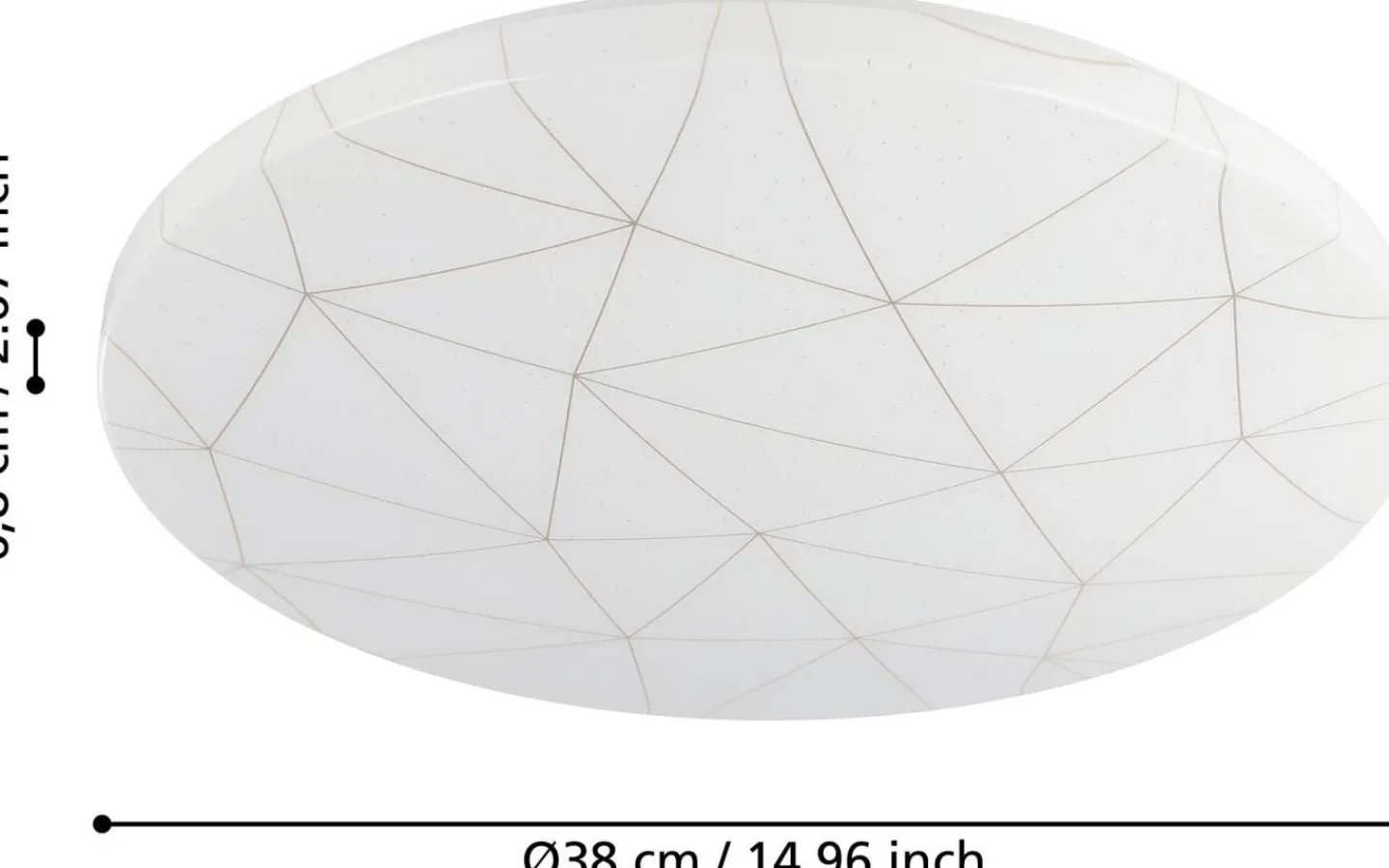 Plafonder-Eglo Rende Plafond Rund 38cm LED 3000K 19,5W Vit