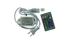 230V Led Slinga|230V Led Slinga-TeraLite LED RGB kontroller med IR-fjärr för 230V RGB Led strip