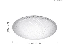 Plafonder-Eglo Riconto Plafond 31,5cm LED 3000K 11W Glas