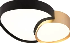 Plafonder-Trio Lighting Rise Plafond LED 43cm svartguld
