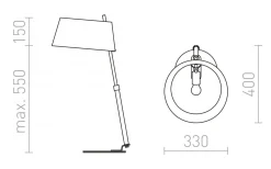Skrivbordslampor < Rendl Ritzy Bordslampa 70cm Svart/Krom E27