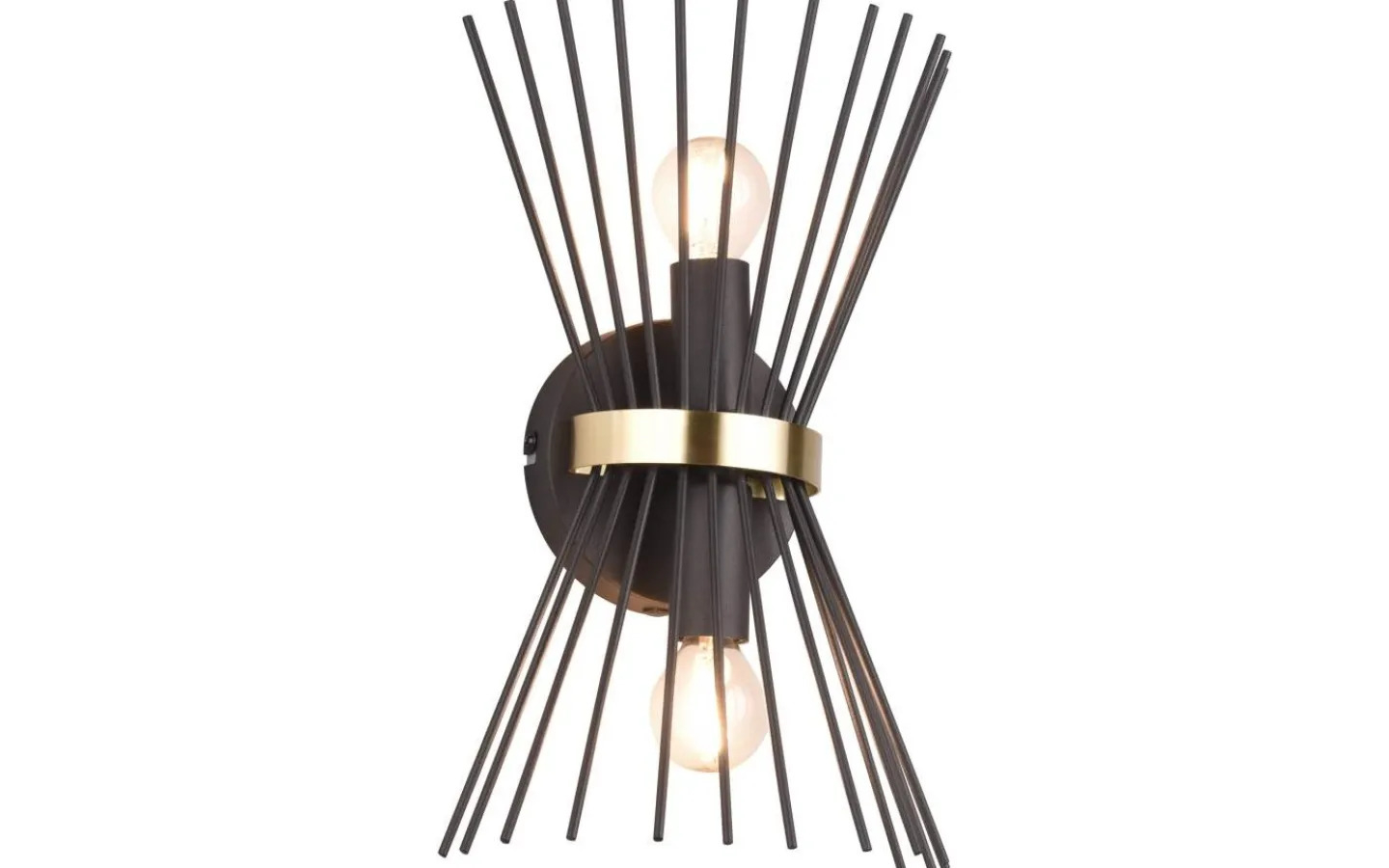 Lampetter-Reality Rod Vägglampa 2xE14 svart/guld