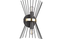 Lampetter-Reality Rod Vägglampa 2xE14 svart/guld