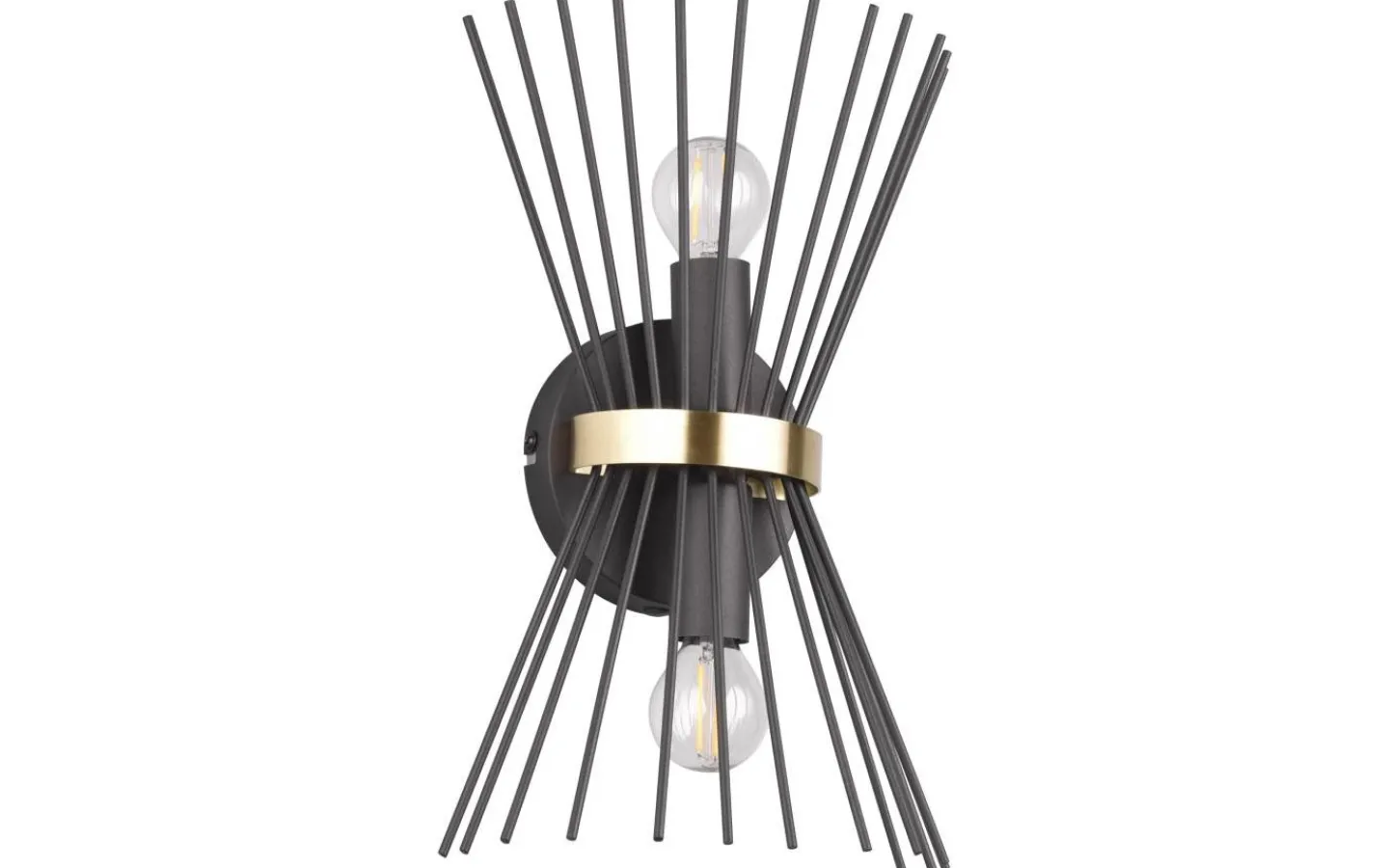 Lampetter-Reality Rod Vägglampa 2xE14 svart/guld