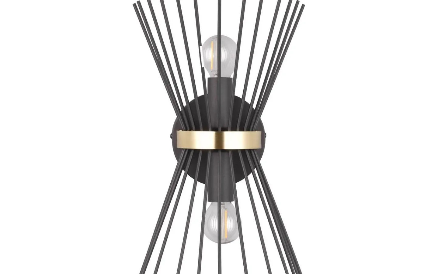 Lampetter-Reality Rod Vägglampa 2xE14 svart/guld