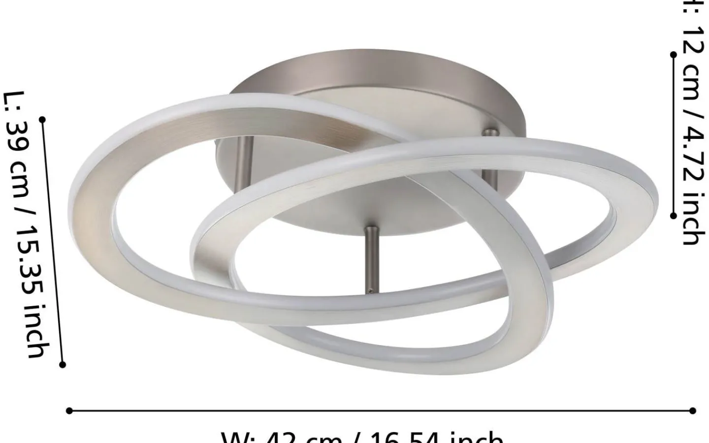 Plafonder < Eglo Rolimare Plafond 42cm LED 4000K 35W Silver