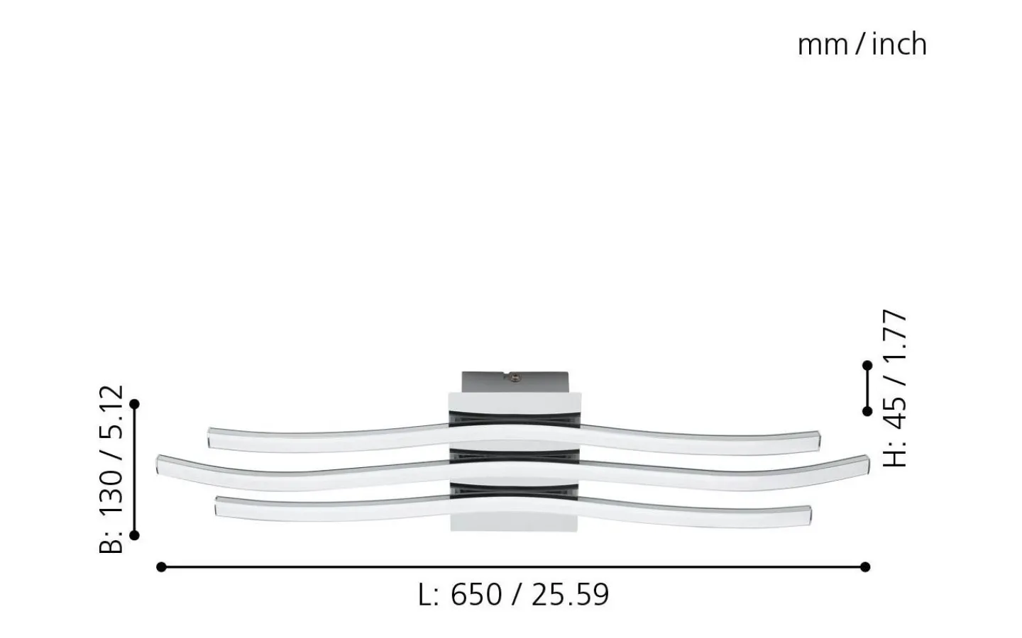 Plafonder < Eglo Roncade Plafond 65cm LED 3000K 26W Krom