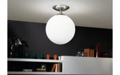 Plafonder-Eglo Rondo Plafond 25cm Nickel/Vit