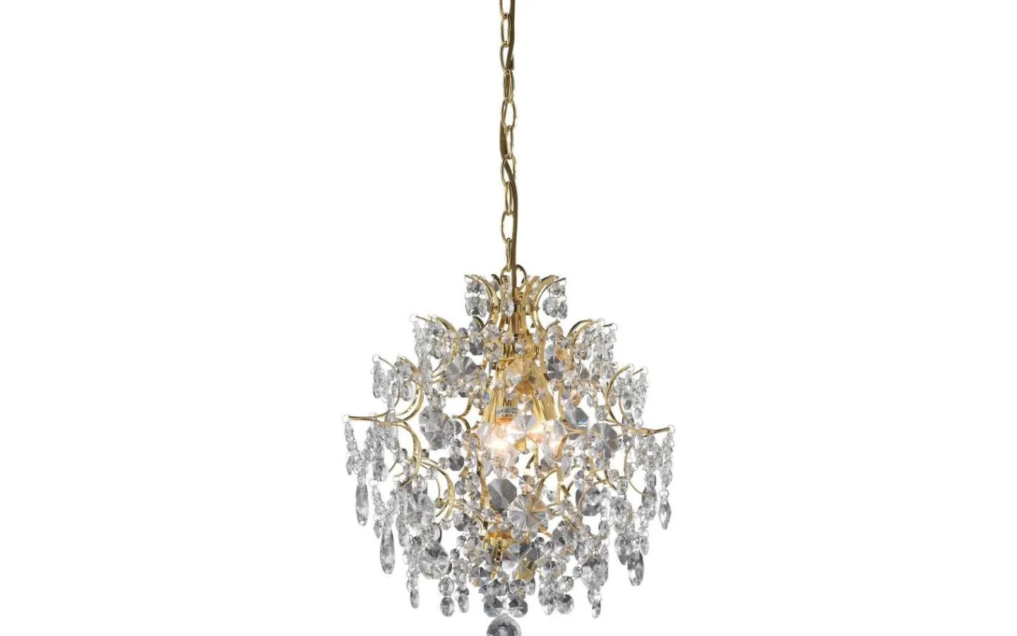 Kristallkronor < Markslojd Rosendal Kristallkrona Guld 40cm 3xE14