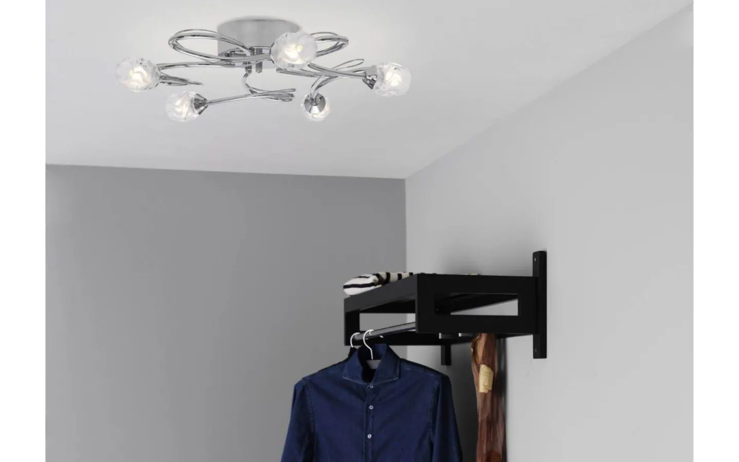 Plafonder-Cottex Rose Plafond 5L 53cm Krom/Frost