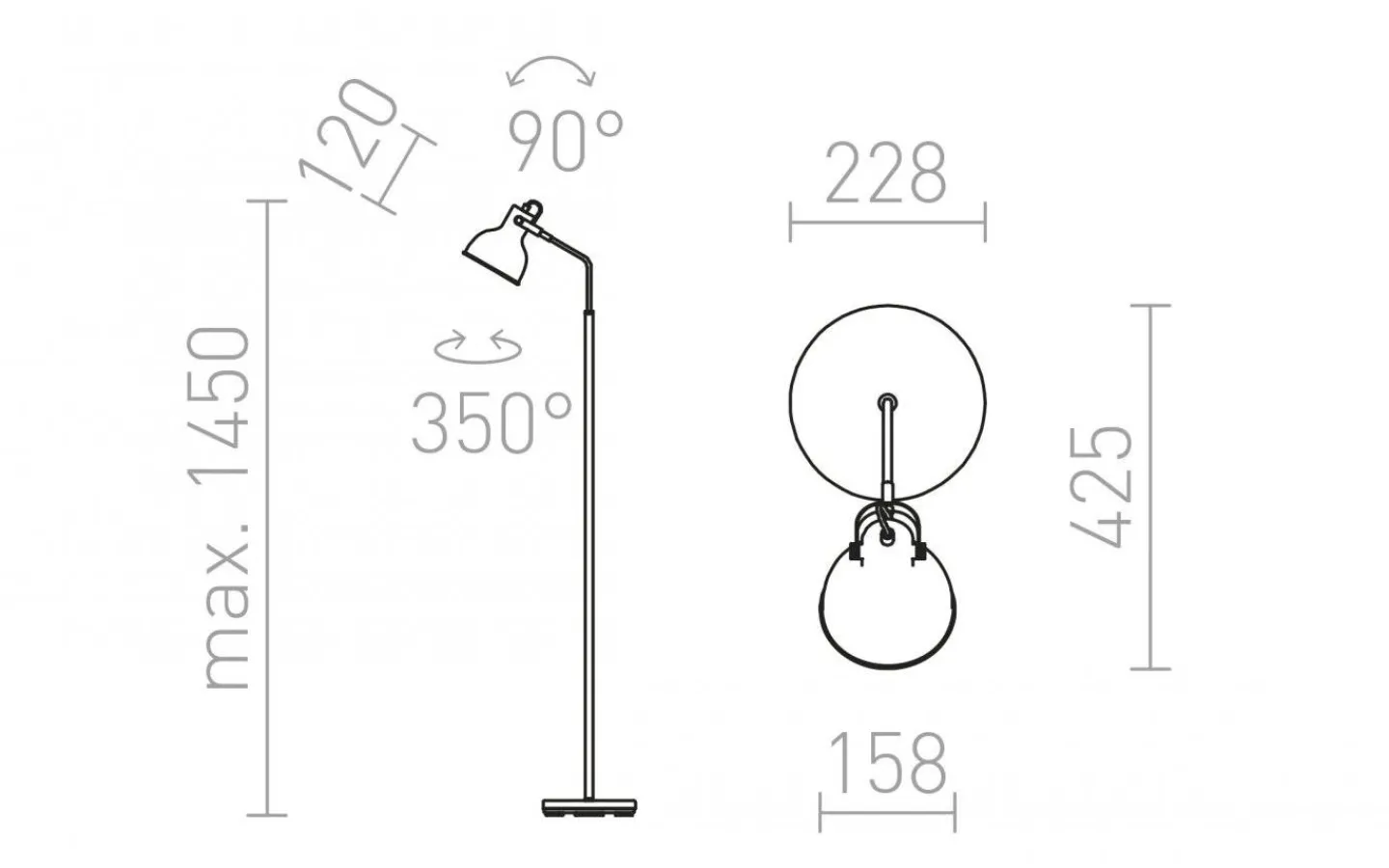 Golvläslampor < Rendl Rosita Golvlampa 145cm Vit/Silvergrå E27