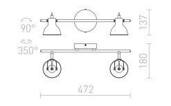 Läslampor-Rendl Rosita II Vägglampa 47cm 2L Vit