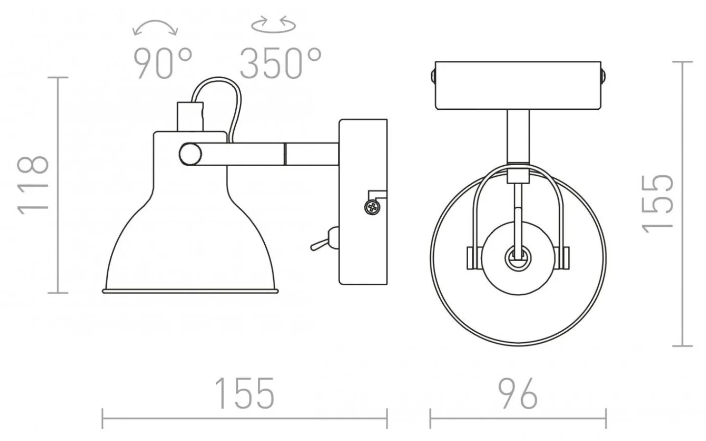 Läslampor-Rendl Rosita I Vägglampa 12cm Vit