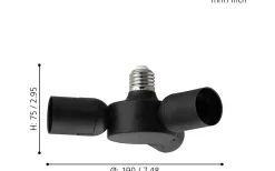 Reservglas Och Reservdelar < Eglo Rueda Pendeladapter E27 1 till 3 Svart
