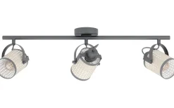 Takspot Med 3 Lampor-Eglo Ruscomb Takspotlight 78cm 3L Natur/Svart