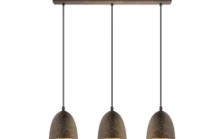 Avlånga Taklampor-Eglo Safi Taklampa 70cm 3L Brun/Guld