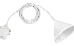 Takupphäng|Sladdställ Med Sockel < Trio Lighting Sala E27-upphängningssats 2m vit med plastlina