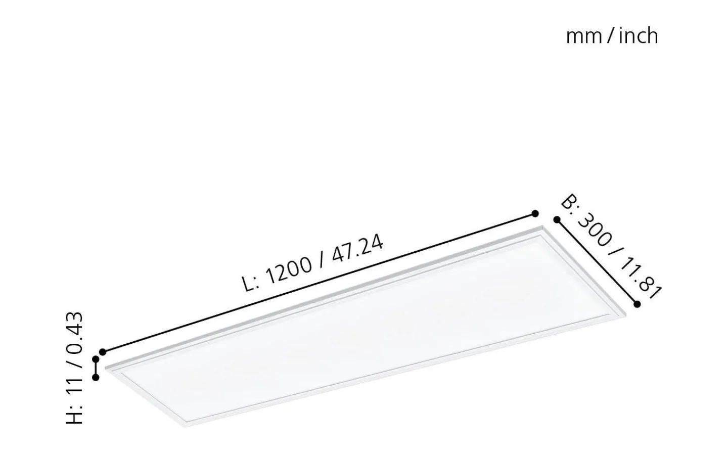 Led Paneler|Led-Armaturer-Eglo Salobrena LED-Panel 120x30cm utv/inf LED 4000K 33W Vit