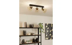 Avlånga Takspotlights|Takspot Med 3 Lampor-Eglo Sambatello Takspotlight 70cm Svart/Guld