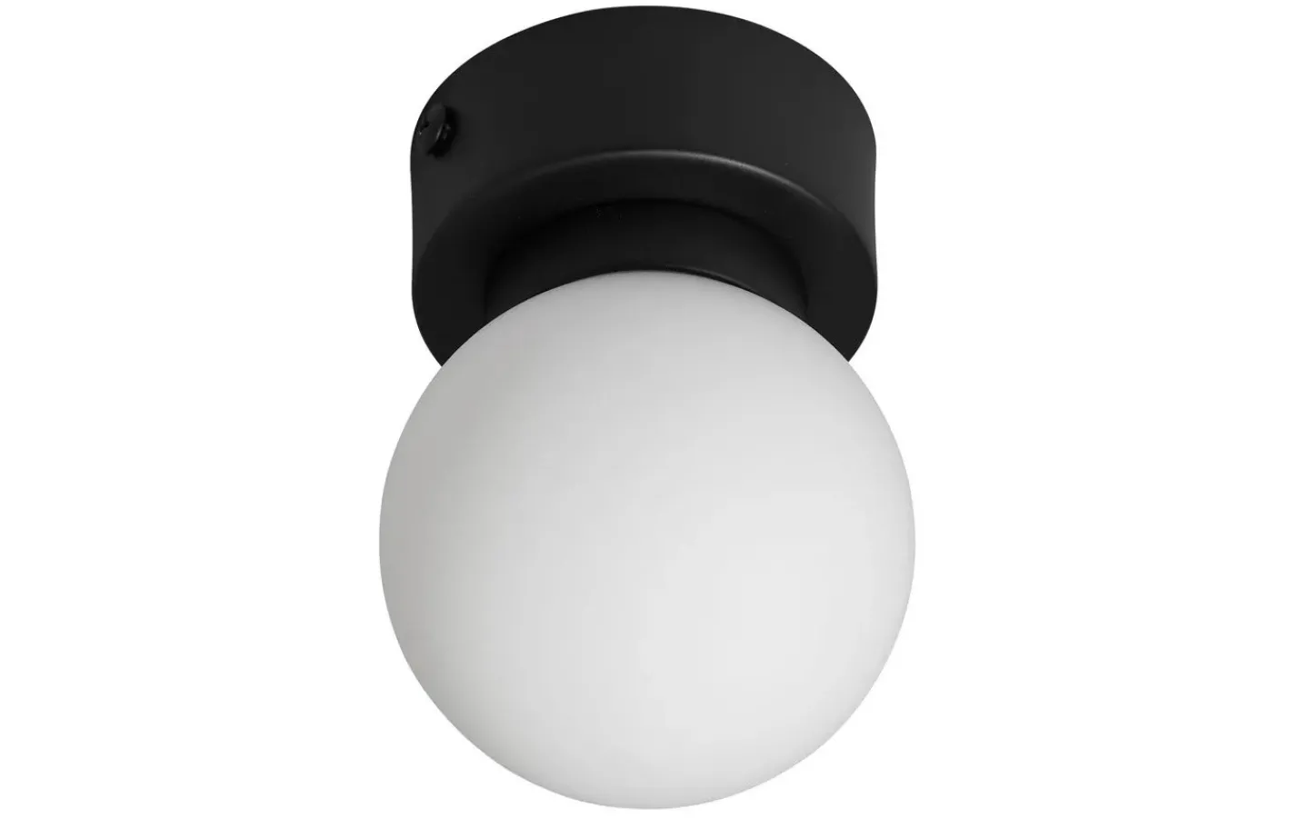 Badrumslampor Tak < ArmaturHantverk Sandhamn Plafond Ø7cm Svart/Opal IP44